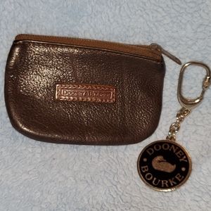 Vintage Dooney zip coin purse and keychain